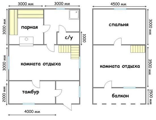 проект жилой бани с мансардой