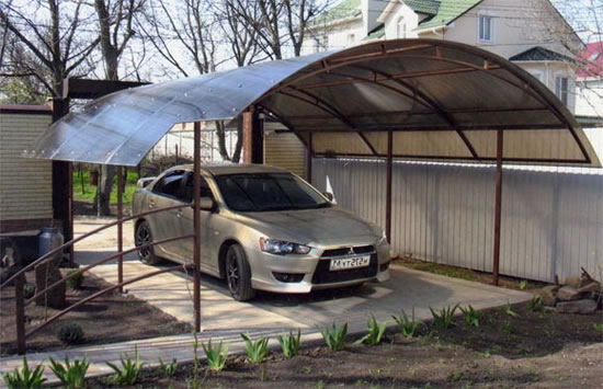 как сделать навес из поликарбоната