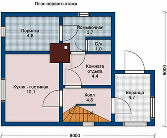 проекты домов бань с мансардой
